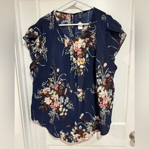 SHEIN Floral Navy Women's Top
